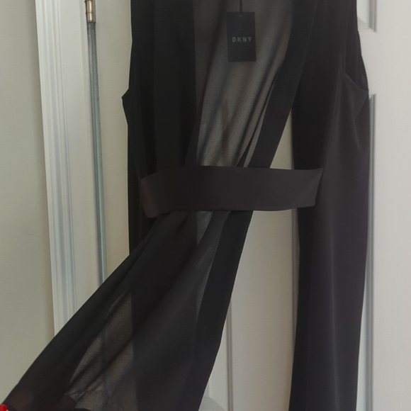 DKNY Black duster, size Large, NWT - Picture 8 of 13